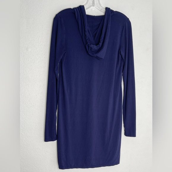 Lilly Pulitzer Rylie Navy Blue Hooded Cover Up Dress with Pink Tassels Size XS - Picture 2 of 13